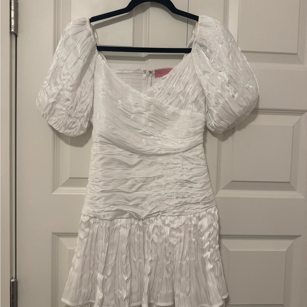 White Puff Sleeve Dress